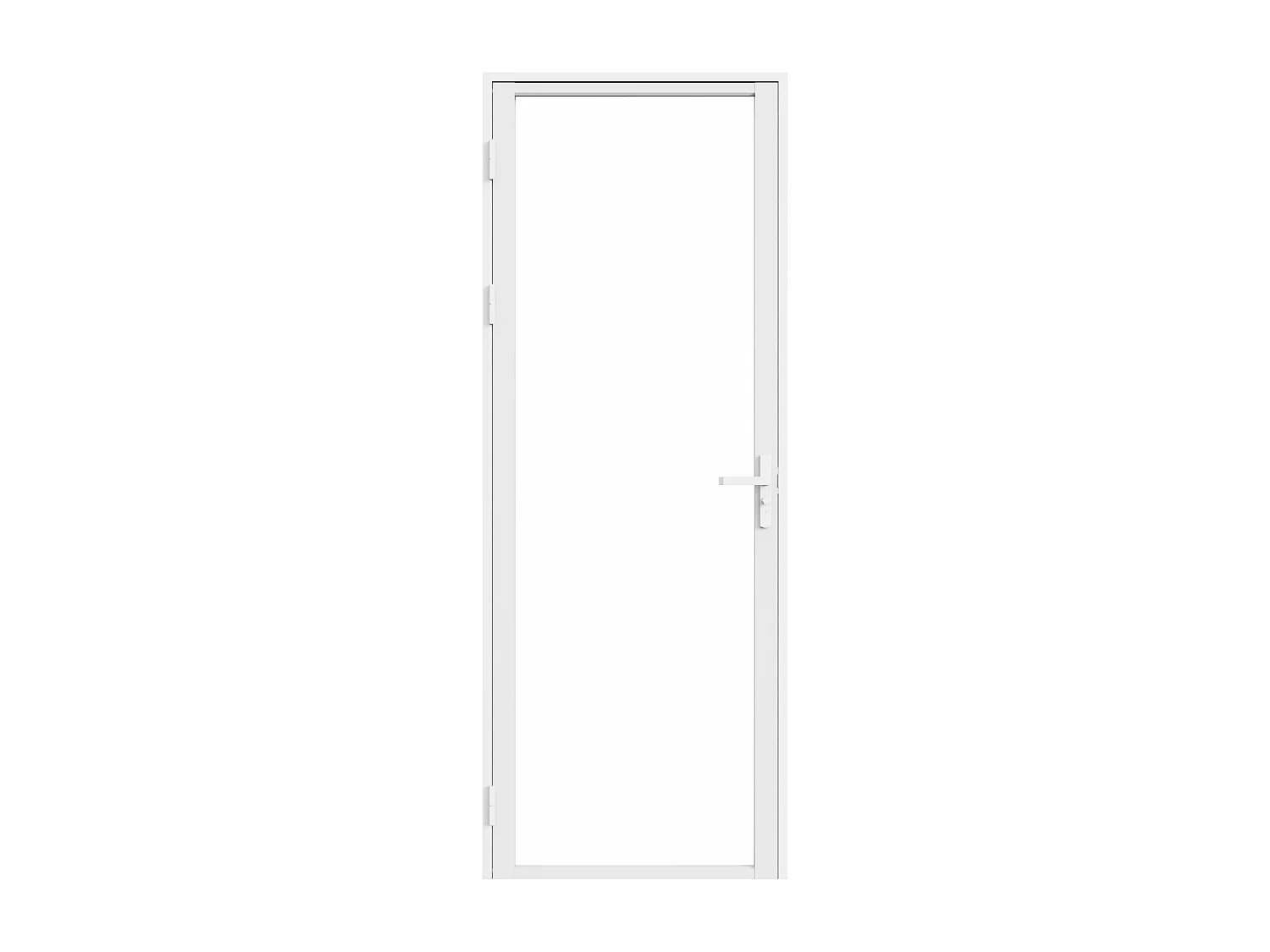 Bloc porte réversible en aluminium et verre trempé - H204 x L83 cm - Blanc - LOXTON