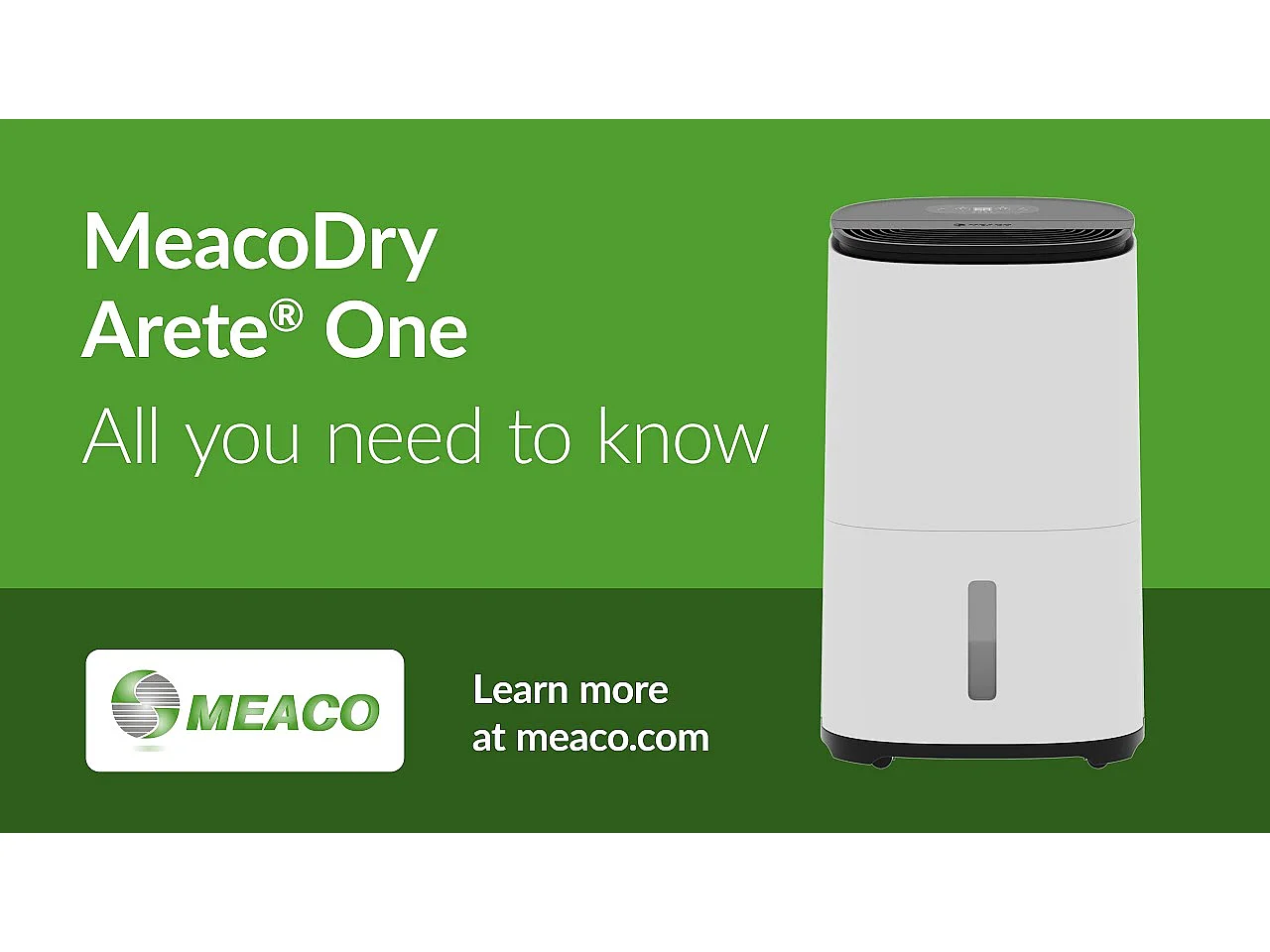 Déshumidificateur / Purificateur d’air MeacoDry Arete® One 12 L : idéal pour logements jusqu’à 3 pièces, efficace et silencieux (35 dB)