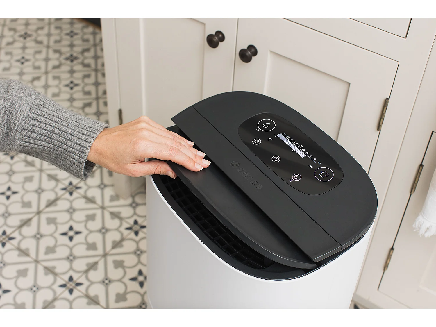 Déshumidificateur MeacoDry Arete® Two 12L – silencieux, avec appli, filtre HEPA, séchage rapide, basse consommation, idéal pour 1 à 3 pièces