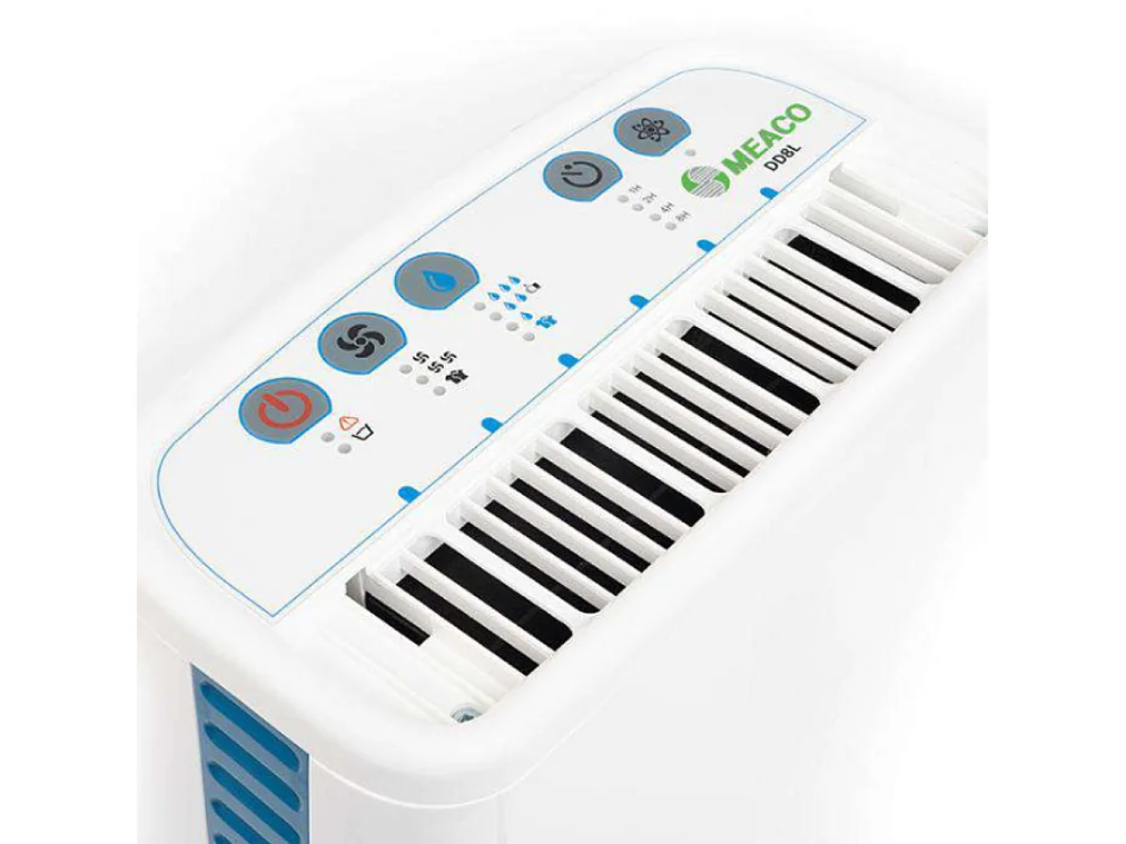 Déshumidificateur Meaco DD8L – 12 L/jour, basse consommation, compact, silencieux, technologie avancée, contrôle intelligent