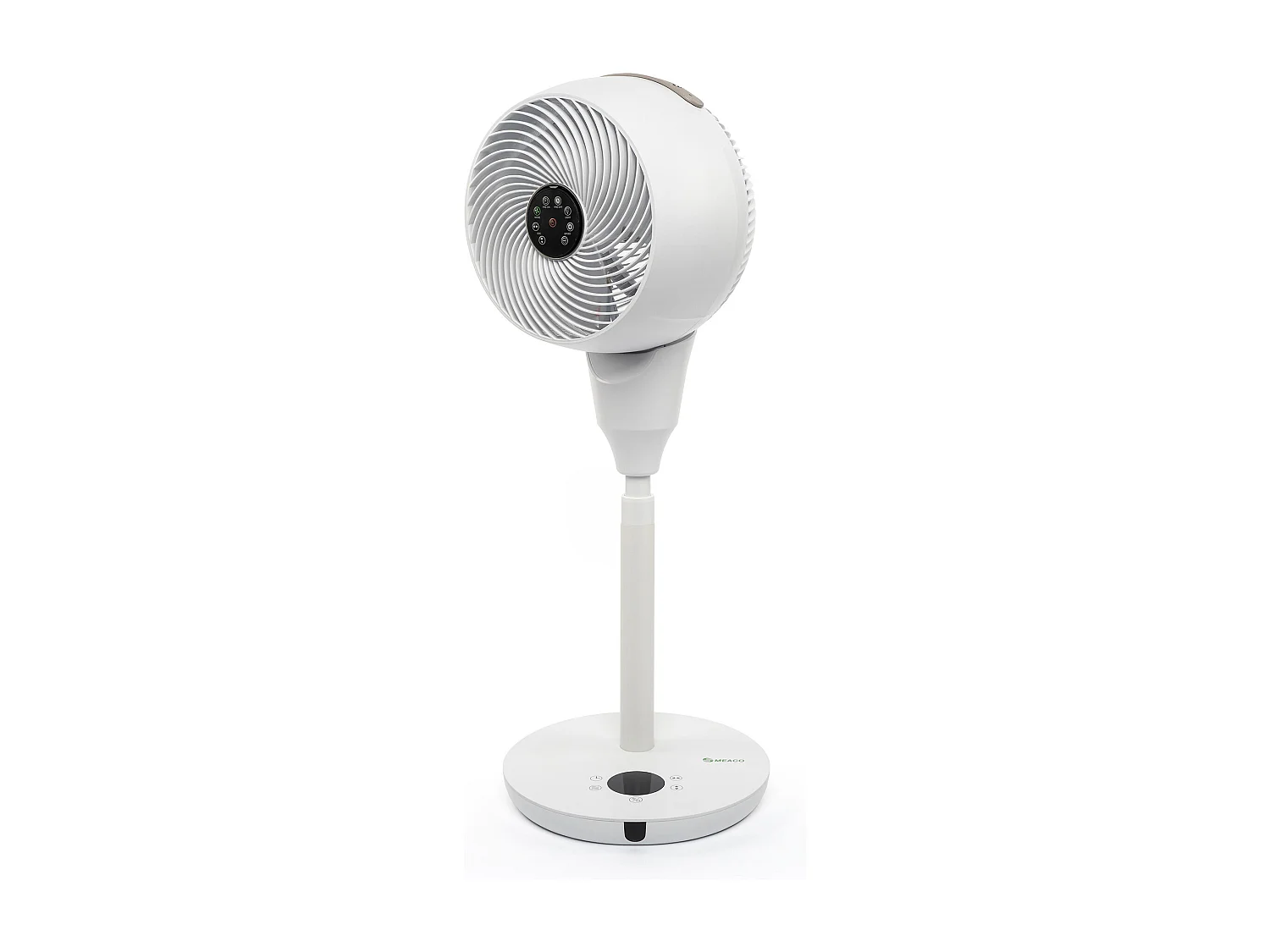 MEACO MeacoFan 1056P, ventilateur sur pied ultra silencieux, hauteur réglable, oscillation 360°, 12 vitesses, télécommande, couleur blanche