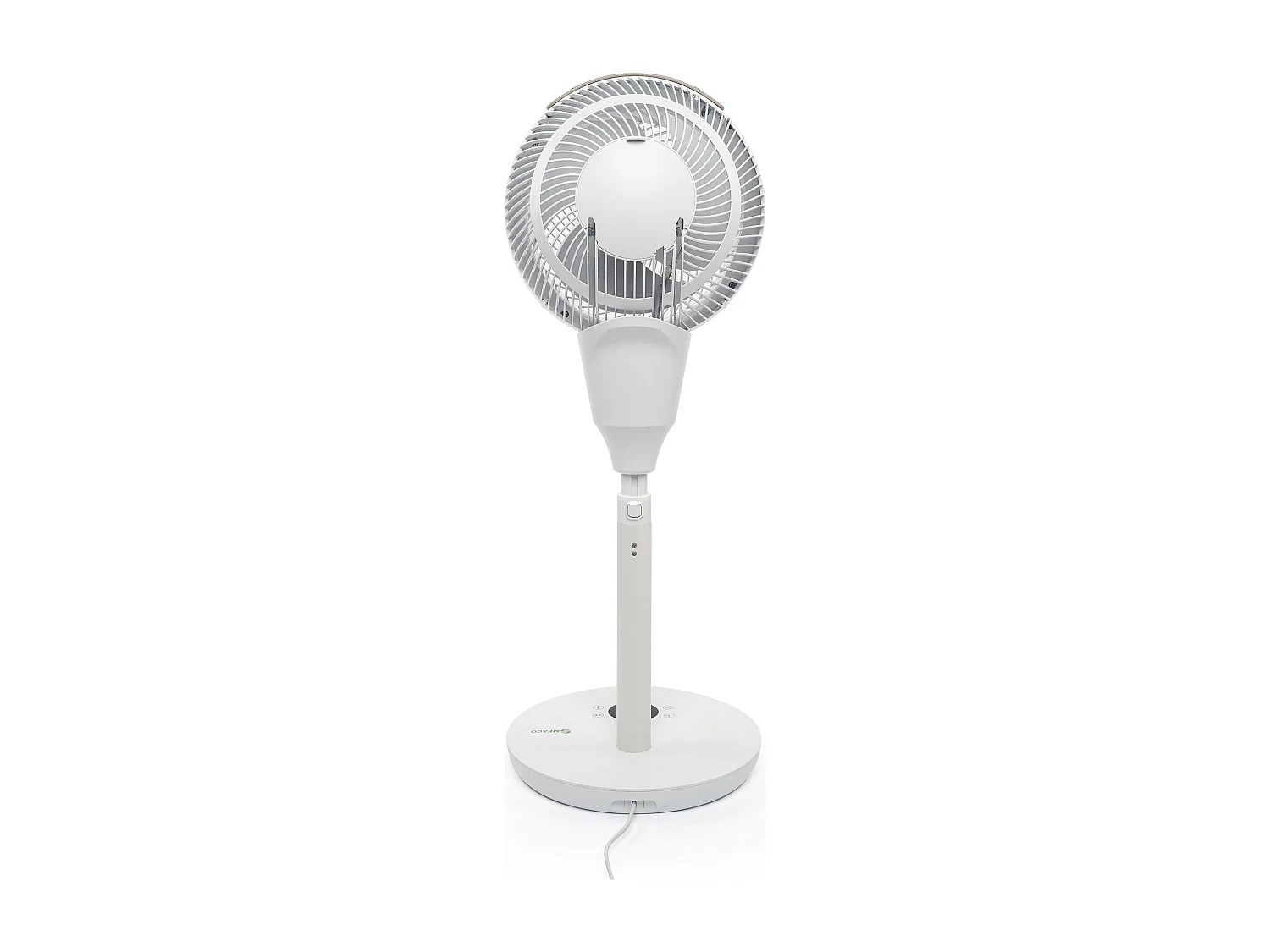 MEACO MeacoFan 1056P, ventilateur sur pied ultra silencieux, hauteur réglable, oscillation 360°, 12 vitesses, télécommande, couleur blanche