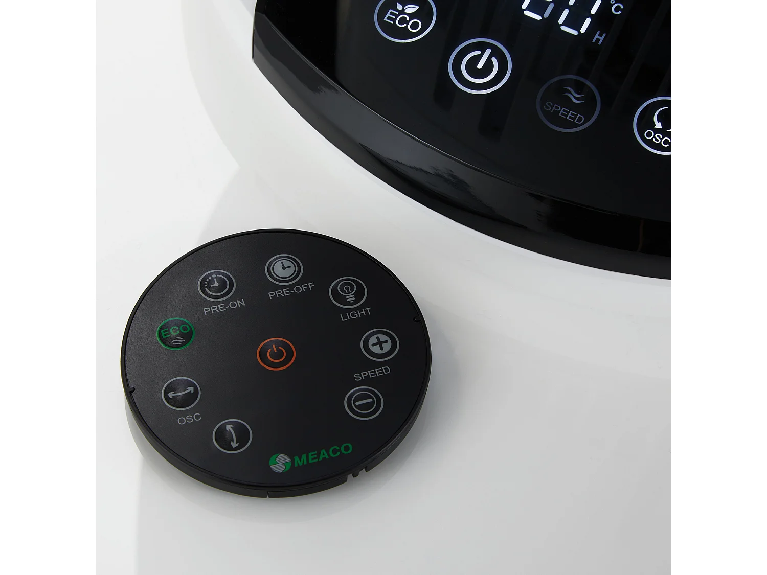 MEACO MeacoFan 1056 : ventilateur pour chambre et salon, ultra silencieux, oscillation 360°, 12 vitesses, télécommande, basse consommation, blanc