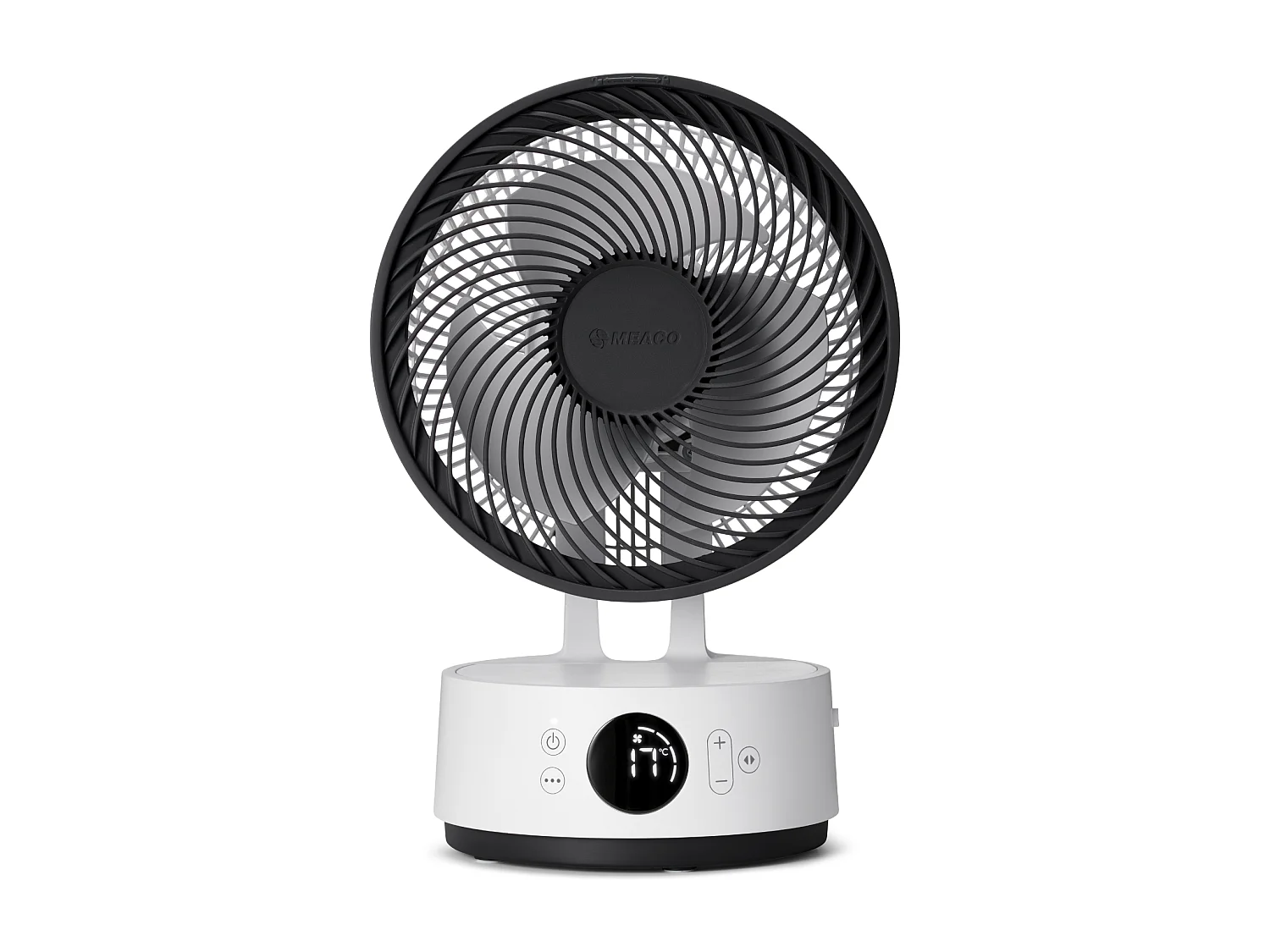 MeacoFan Sefte® 8" : ventilateur portable à batterie remplaçable, intérieur/extérieur, silencieux, 12 vitesses, mode ECO, compact, blanc
