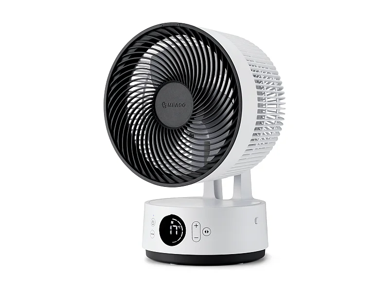 MeacoFan Sefte® 8": tragbarer Ventilator mit austauschbarem Akku, Innen/Außen, leise, 12 Geschwindigkeiten, ECO-Modus, kompakt, weiß