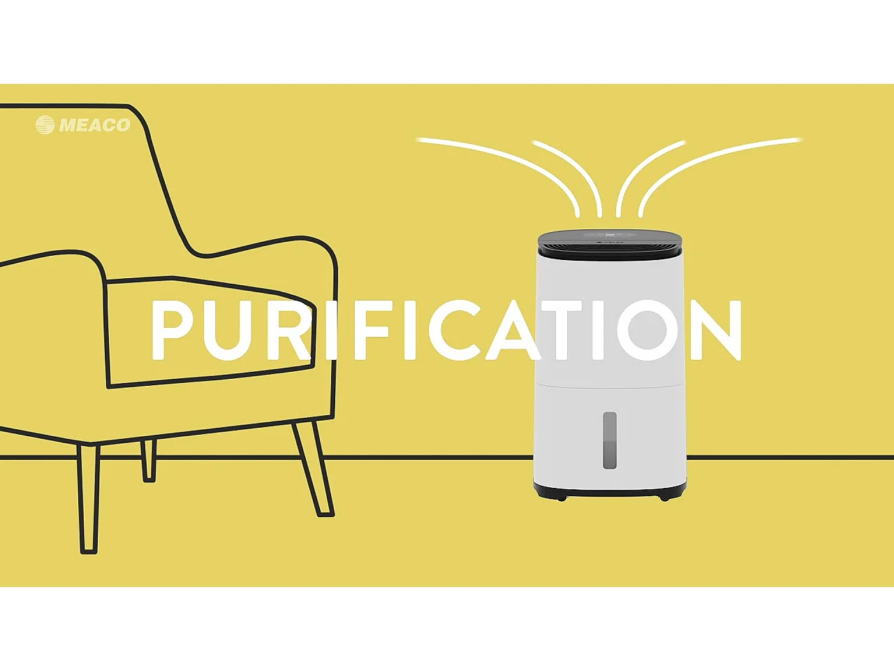 Déshumidificateur-purificateur d’air MeacoDry Arete® One 25 L: silencieux, efficace haute capacité, élimine l’humidité et la moisissure, filtre HEPA