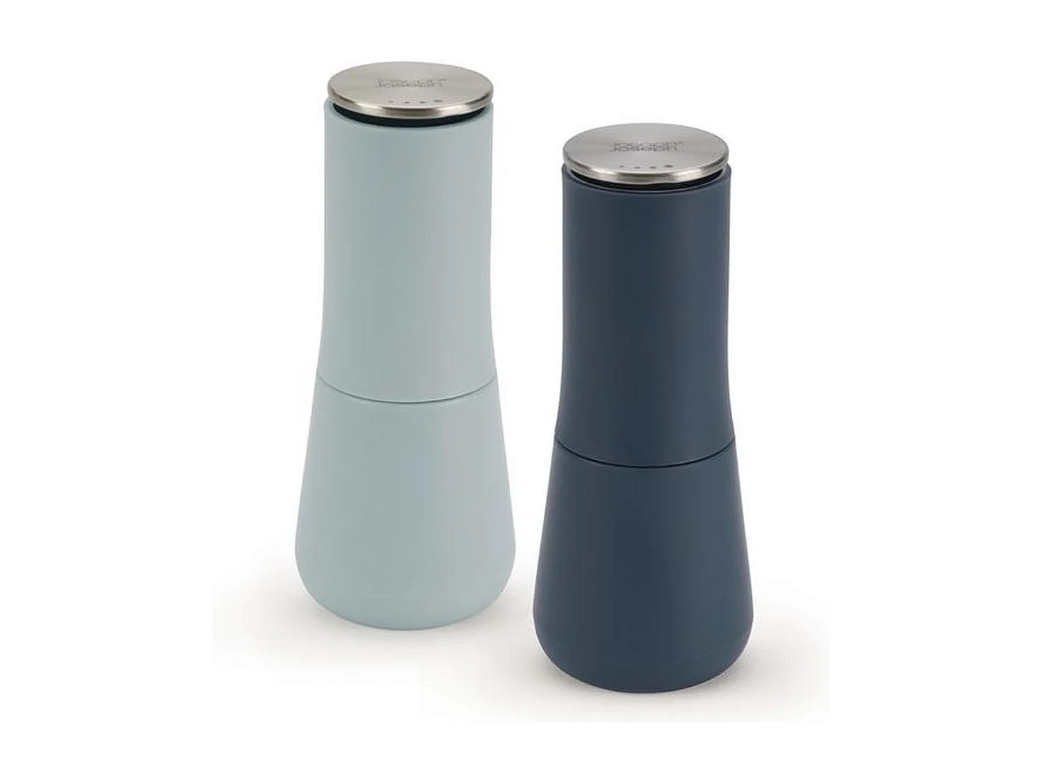 Juego de molinillos de sal y pimienta Milltop™ Editions Sky Joseph Joseph, diseño antiderrame, fácil de rellenar y ajustar