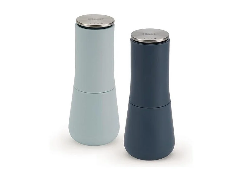 Juego de molinillos de sal y pimienta Milltop™ Editions Sky Joseph Joseph, diseño antiderrame, fácil de rellenar y ajustar