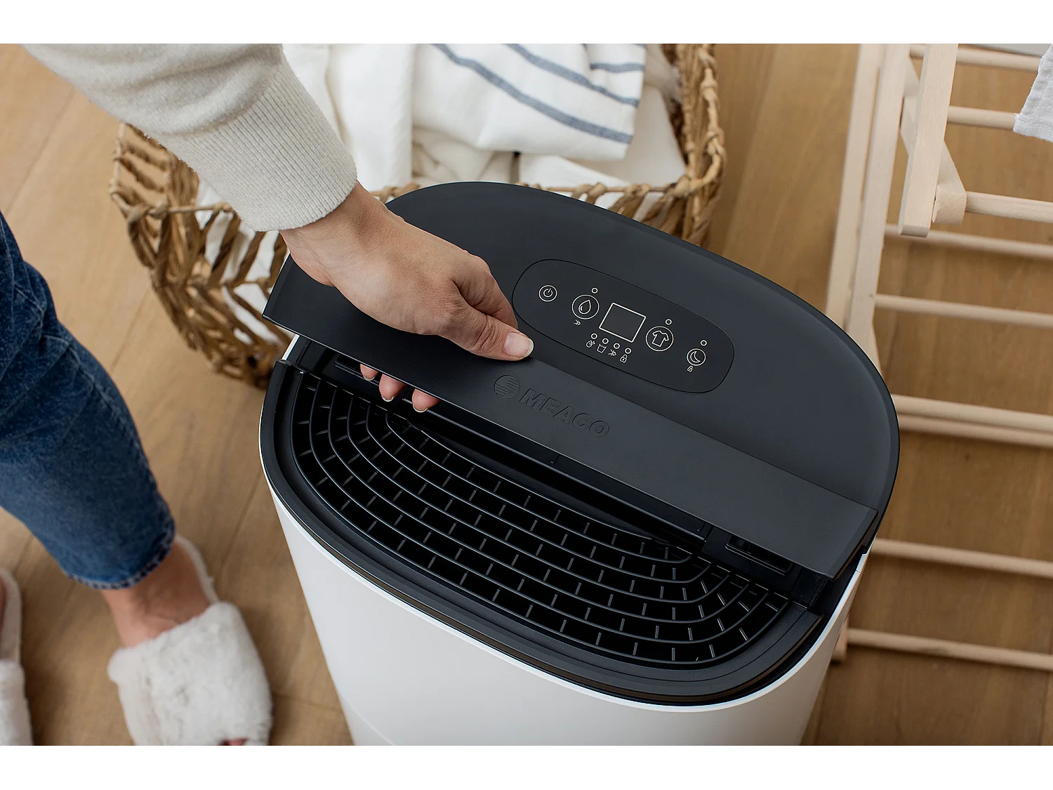 Déshumidificateur et purificateur d’air MeacoDry Arete® One 12L – Élimine l’humidité et la moisissure, silencieux, efficace, avec filtre HEPA et mode nuit