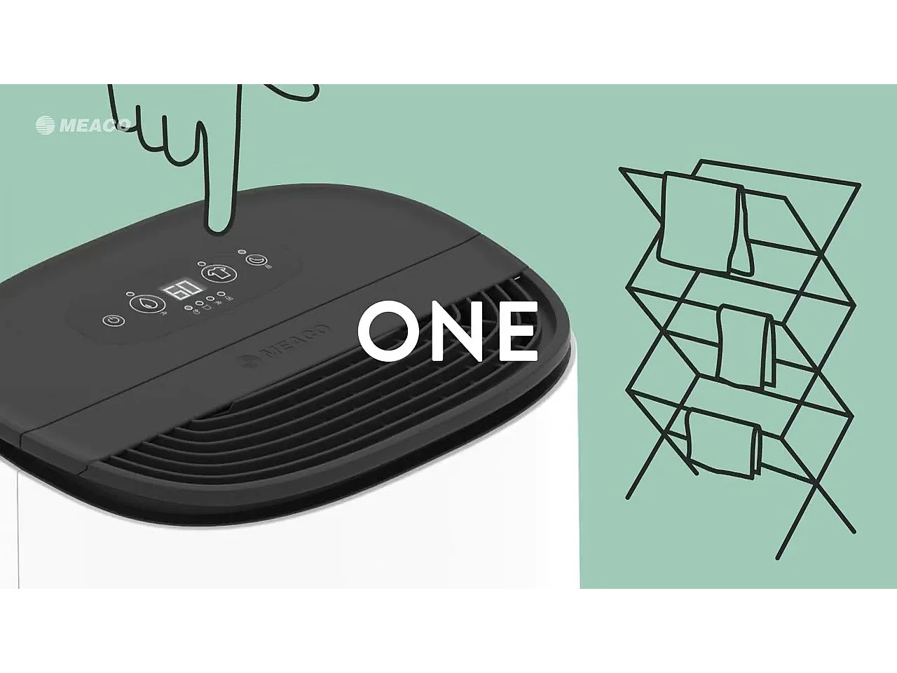 Déshumidificateur-purificateur MeacoDry Arete® One 10 L : élimine l’humidité, améliore la qualité de l’air, silencieux, efficace et à faible consommation.