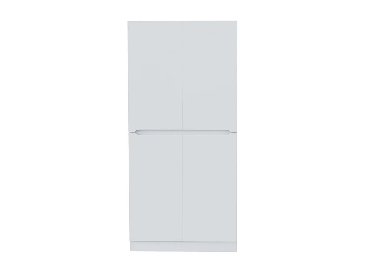 Armoire 4 portes, avec compartiments de rangement et 4 niches, Blanc, 70x40x170cm