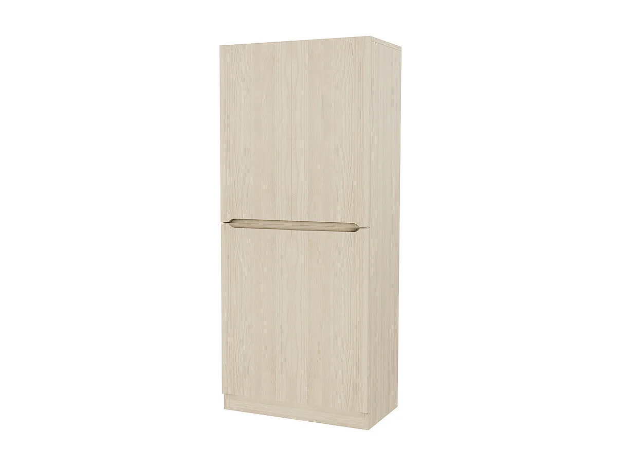 Armadio 4 Ante, Scomparti Archiviazione 4 Nicchie, Naturale Chiaro 70x40x170cm