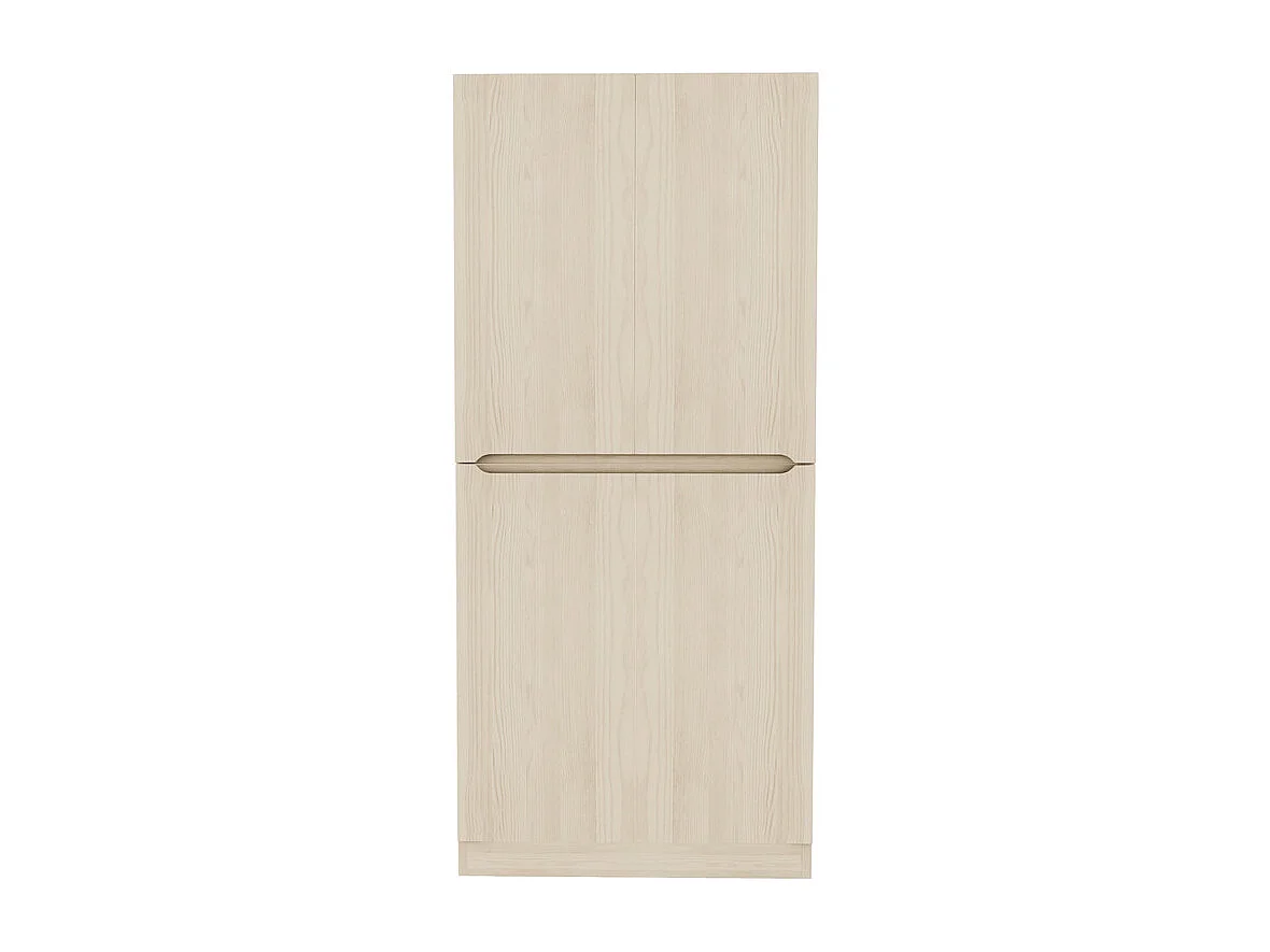 Armoire 4 portes, avec compartiments de rangement et 4 niches, Naturel clair, 70x40x170cm