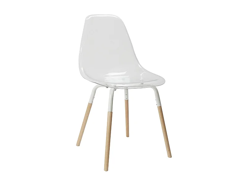 Chaises scandinave Phenix en plastique et métal - Transparent