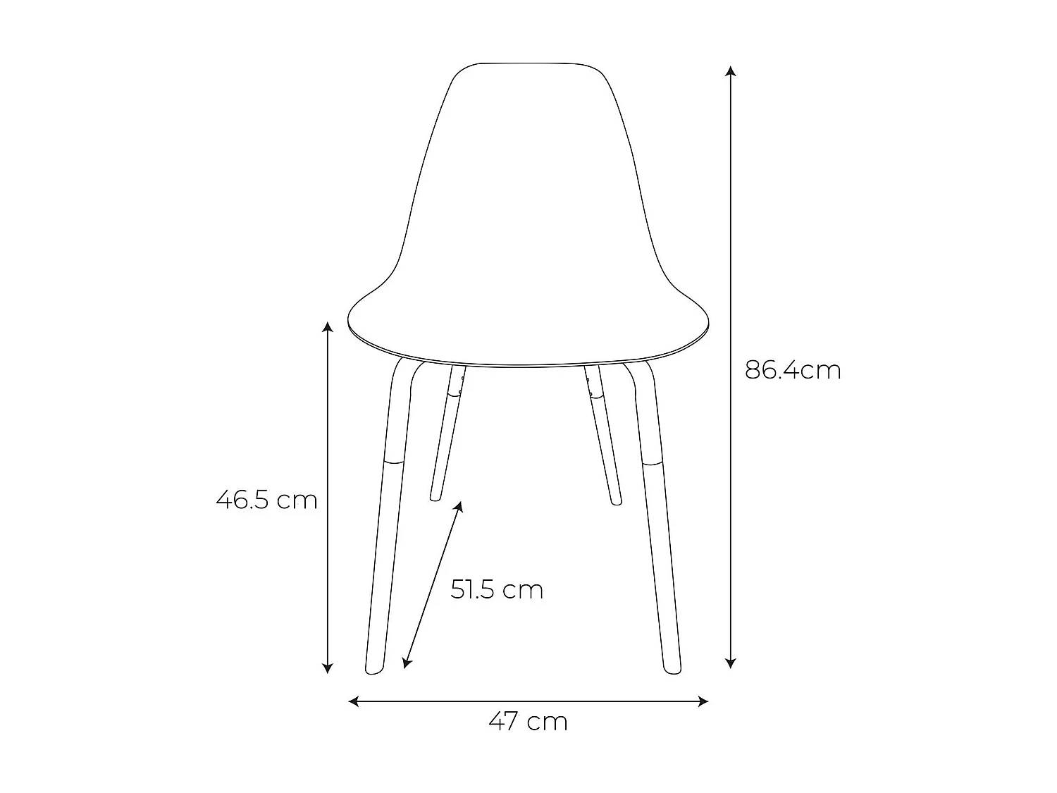 Chaises scandinave Phenix en plastique et métal - Transparent
