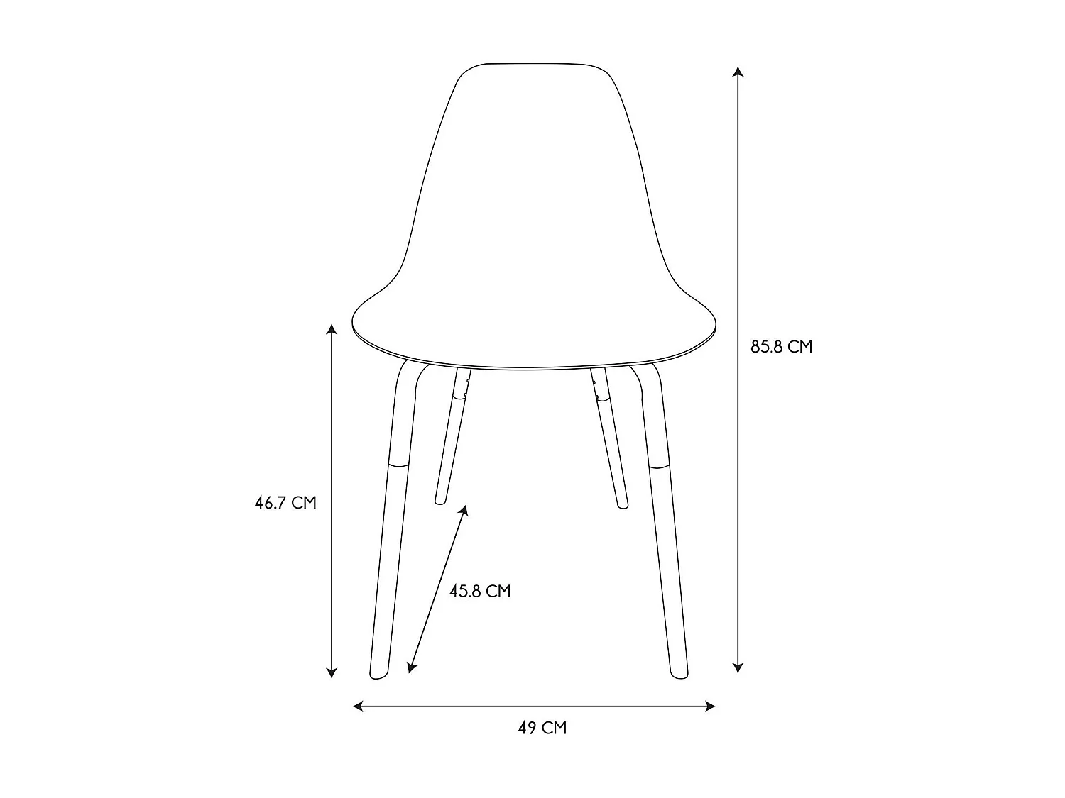 Chaises scandinave Phenix en plastique et métal - Transparent