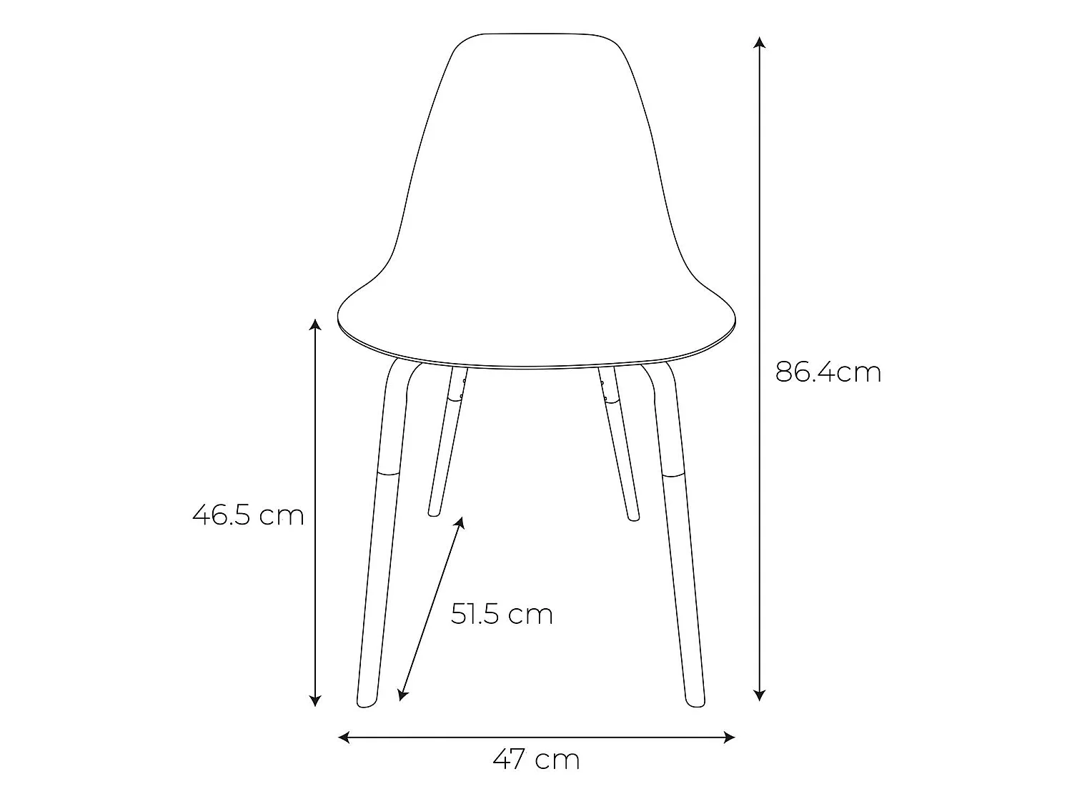 Chaises scandinave Phenix en plastique et métal - Transparent
