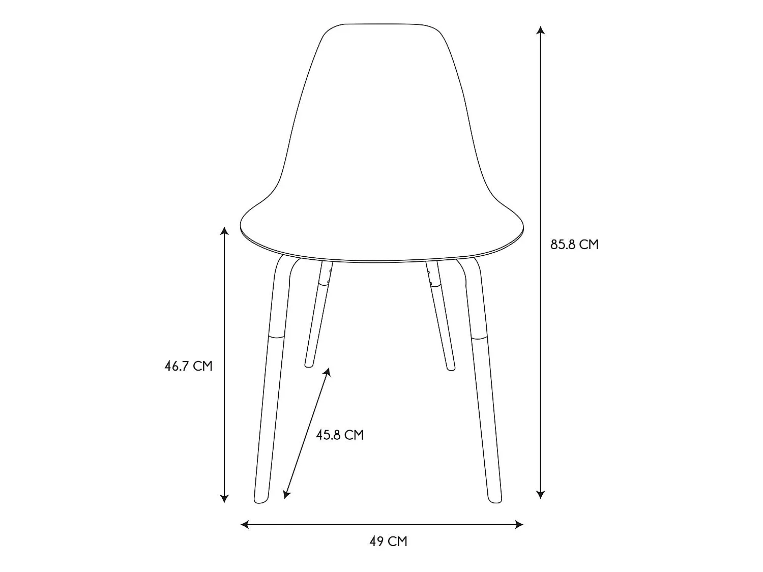 Chaises scandinave Phenix en plastique et métal - Transparent