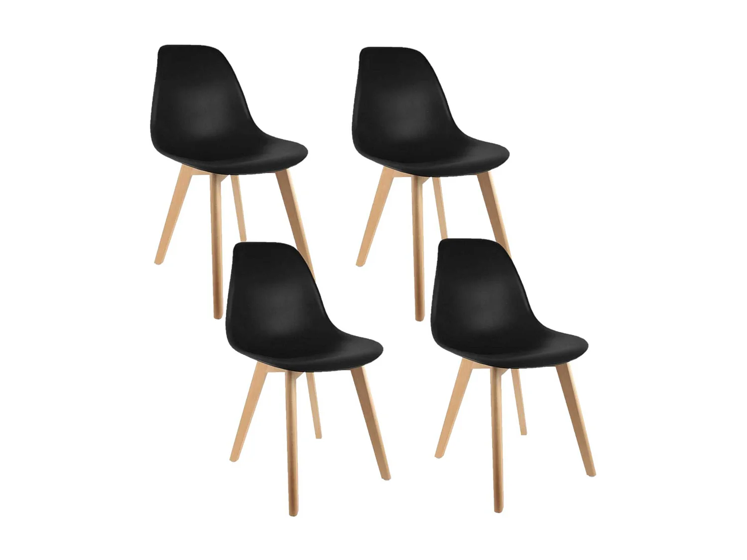 4 Chaises design scandinave à coque Holga