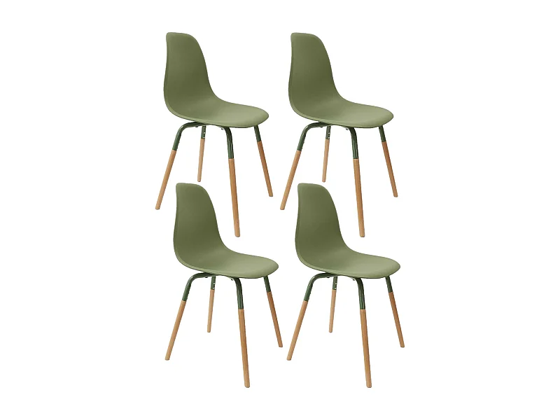 Lot de 4 Chaises scandinave Phenix en polypropylène et métal