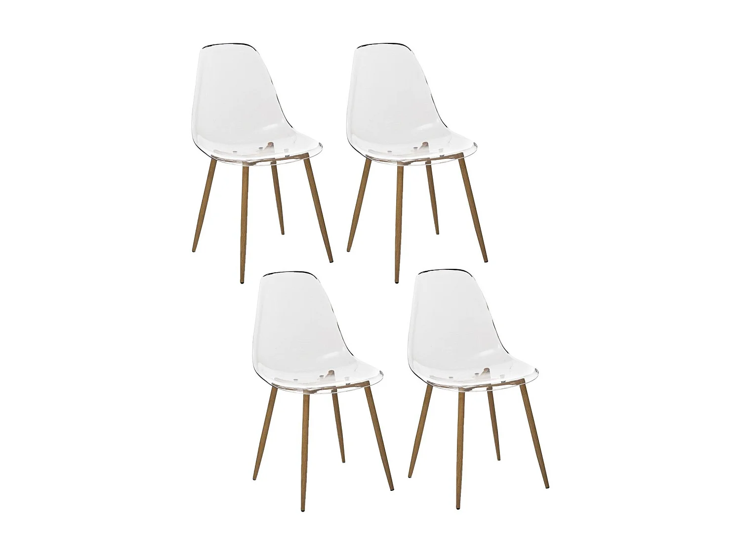 Lot de 4 Chaises Thao en polycarbonate - Transparent et Beige