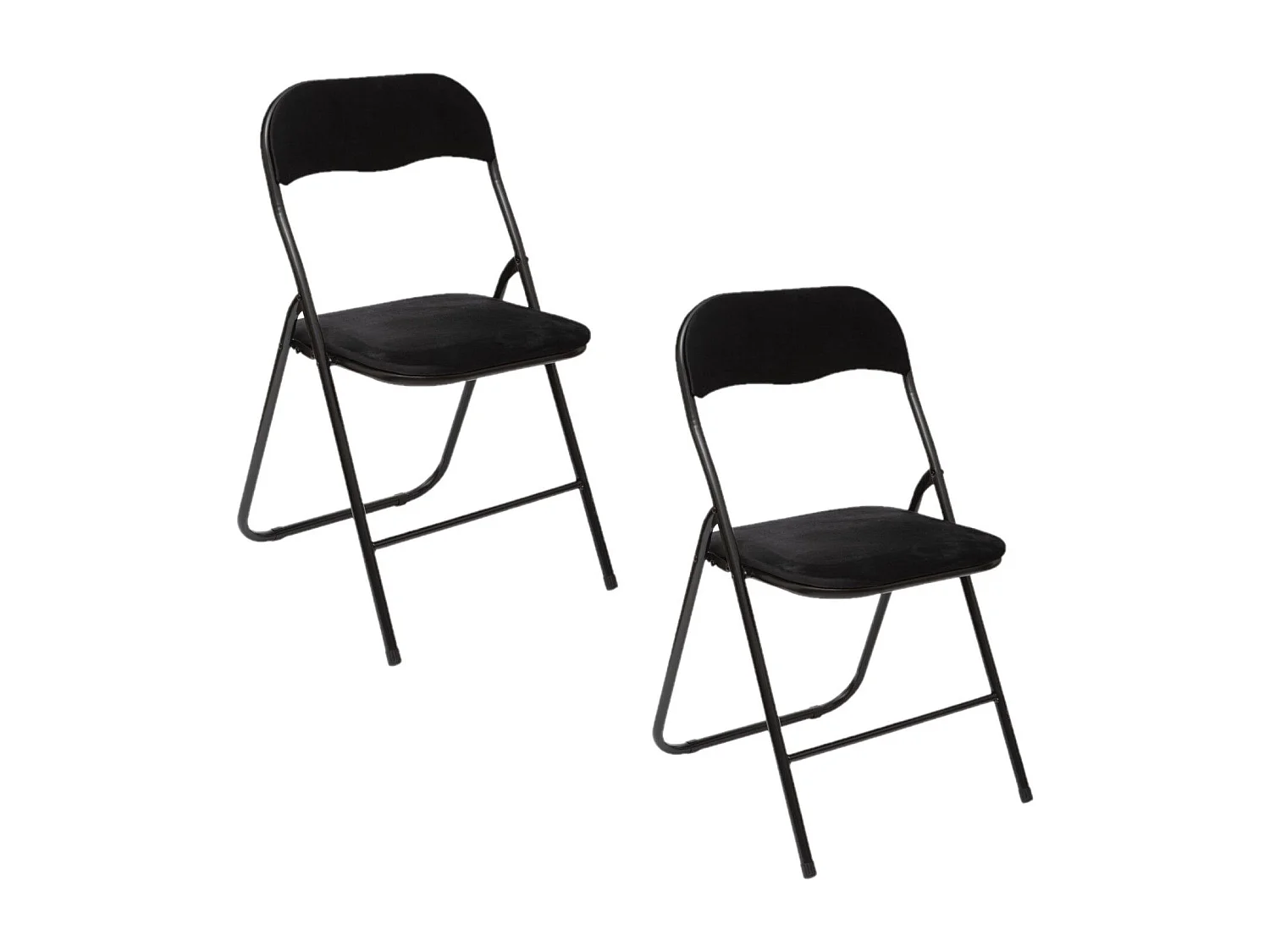 Lot de 2 chaises pliantes effet velours