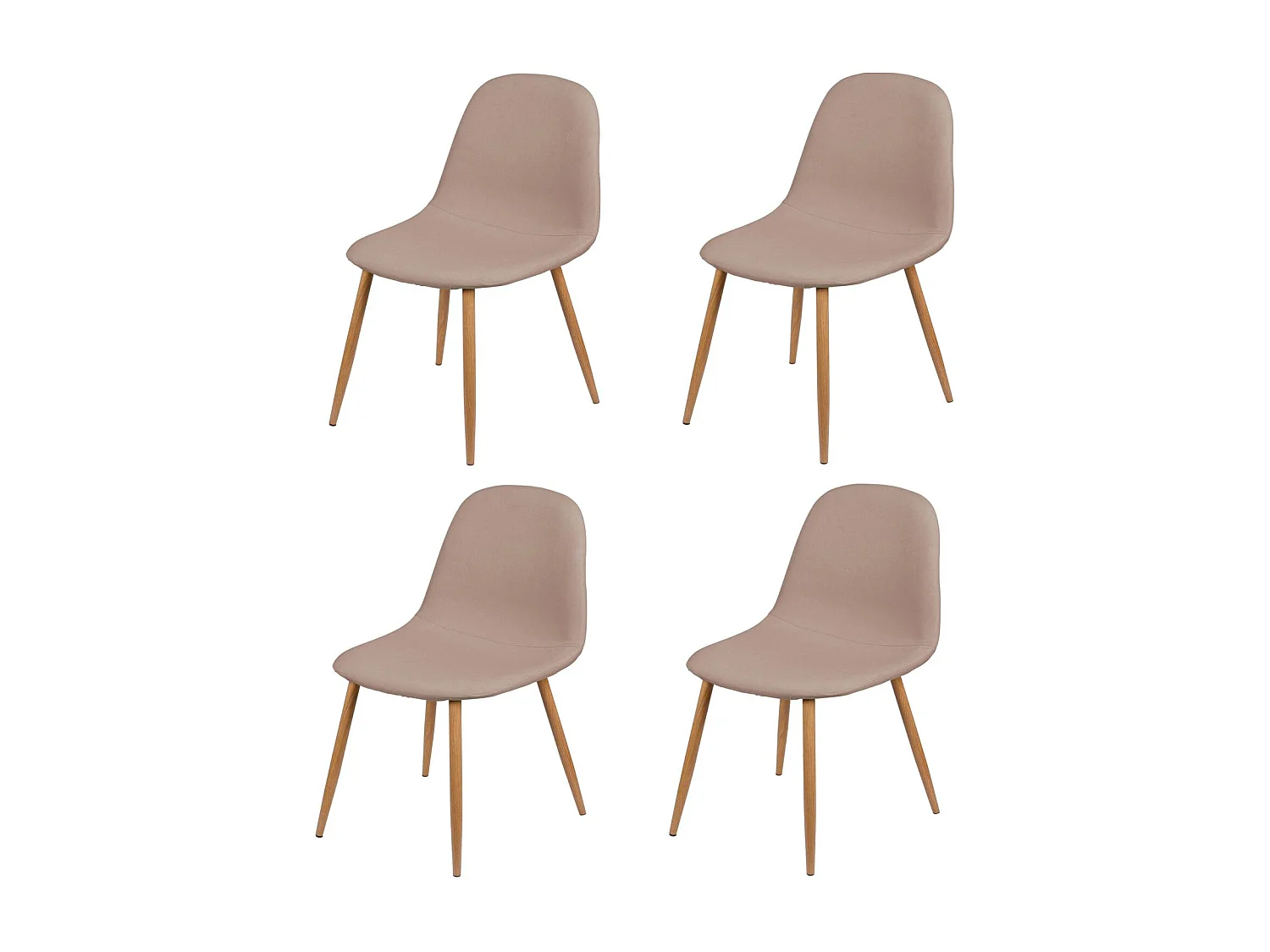 Lot de 4 Chaises de table design scandinave Oslo - Taupe