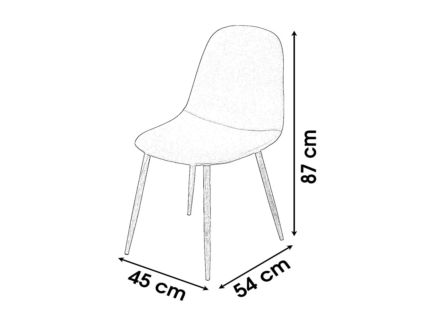 Lot de 4 Chaises de table design scandinave Oslo - Taupe