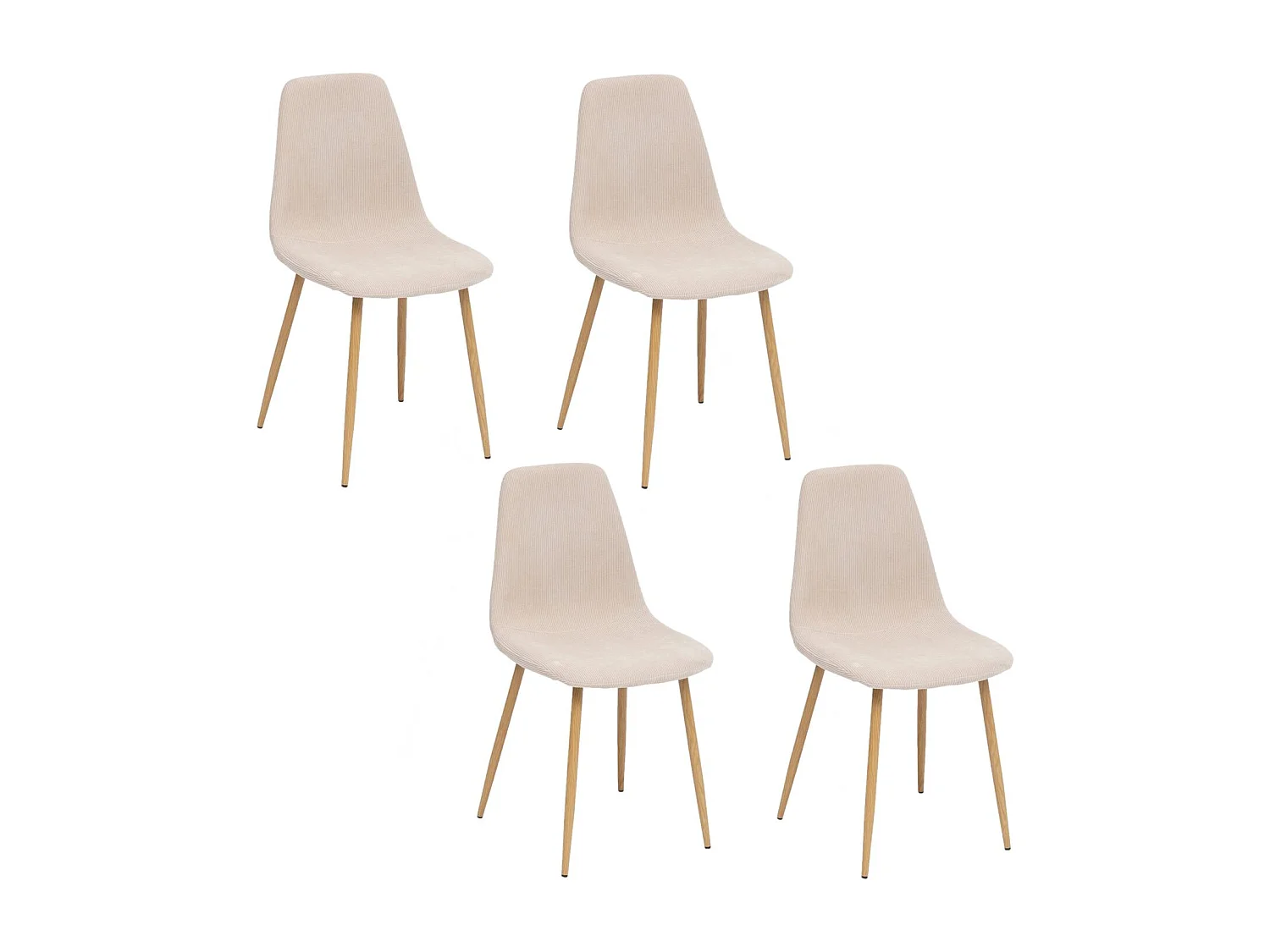 Lot de 4 chaises Loka en tissu