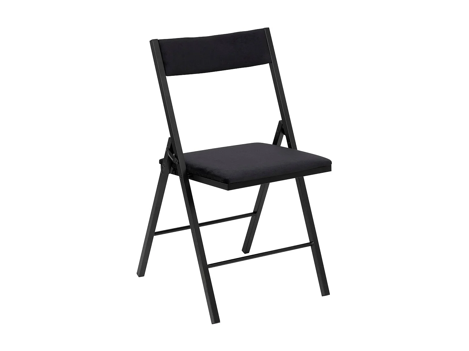 Lot de 6 chaises pliantes carrées effet velours - Noir