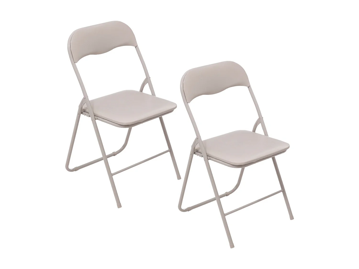 Lot de 2 chaises pliantes en PVC - Beige