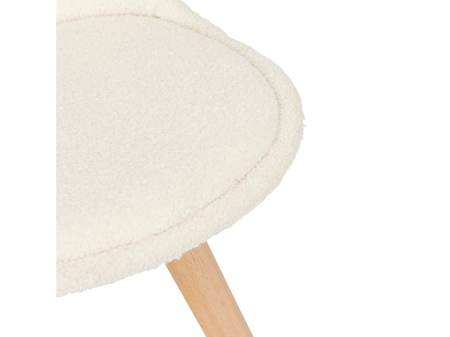 Lot de 4 chaises design scandinave en bouclette - Blanc