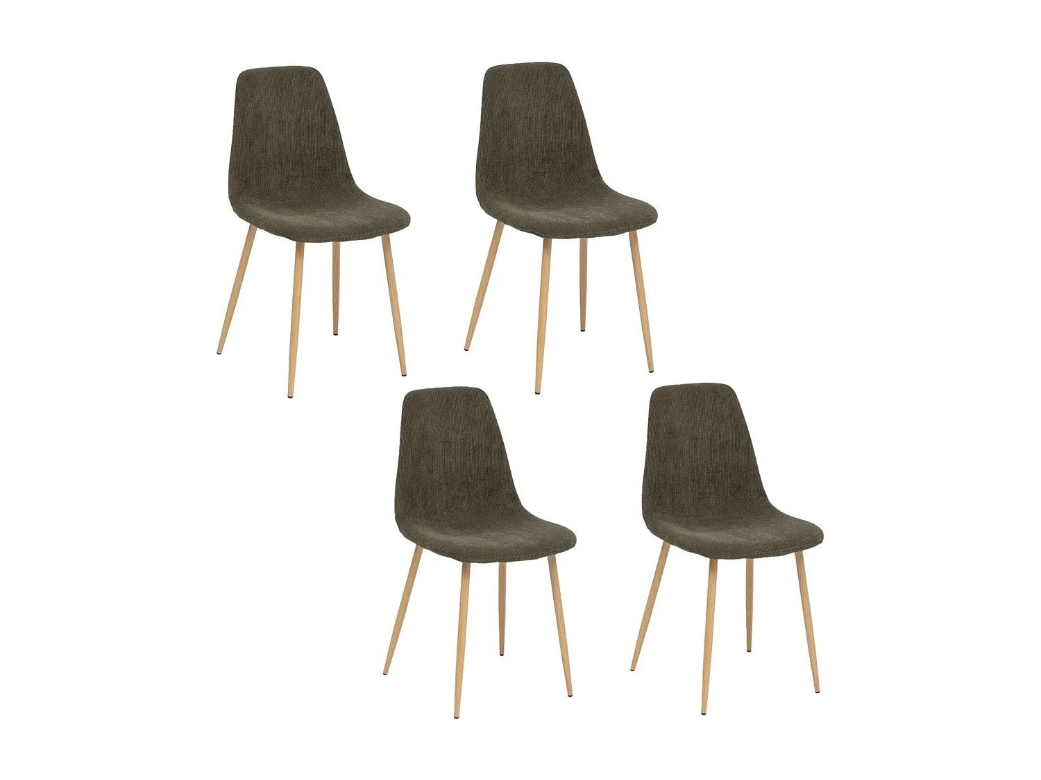 Lot de 4 chaises Loka en tissu