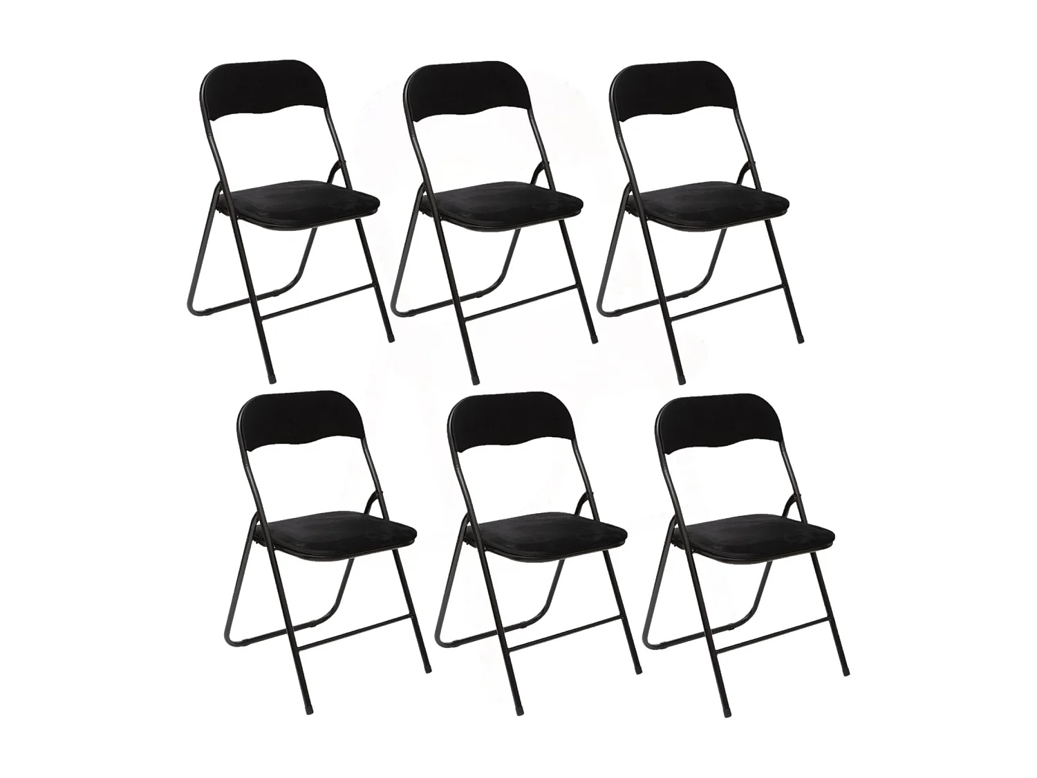 Lot de 6 Chaises pliantes effet velours