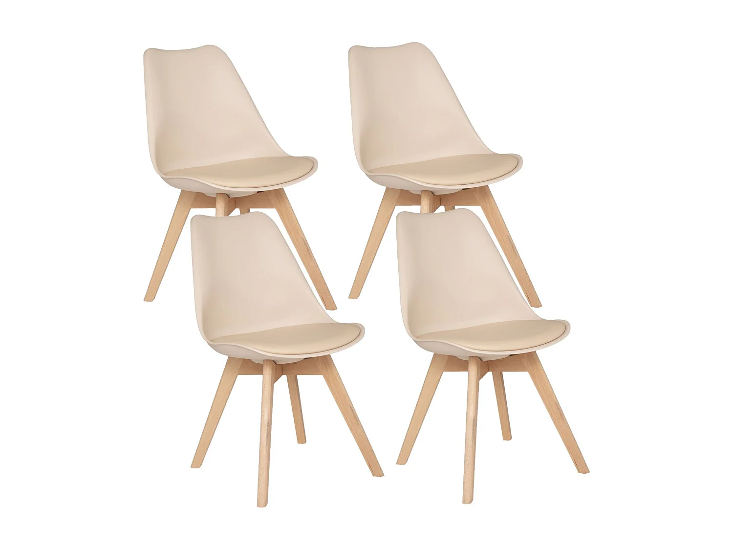 Lot de 4 Chaises design scandinave Baya