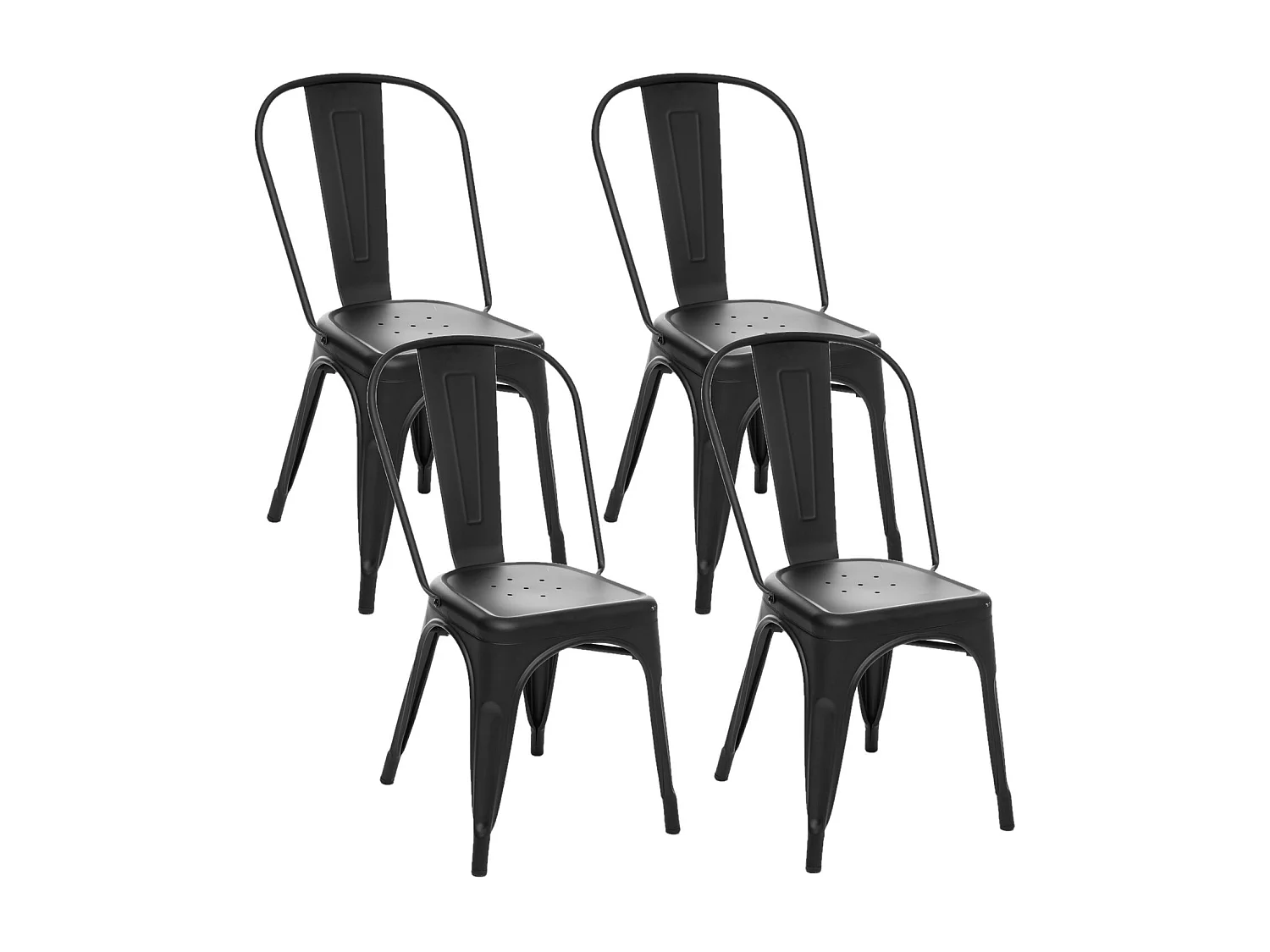 Lot de 4 chaises en métal NIKO