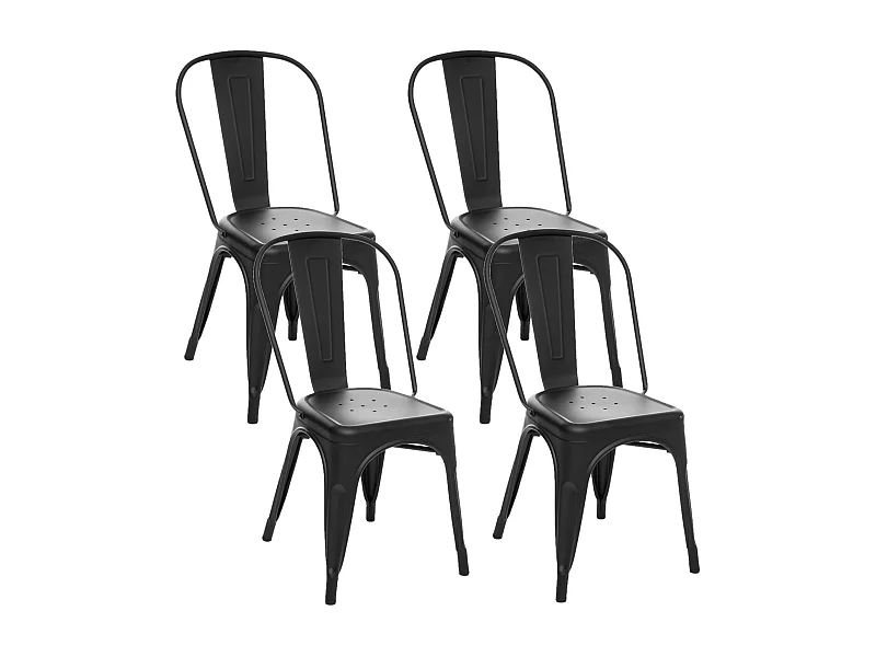 Lot de 4 chaises en métal NIKO