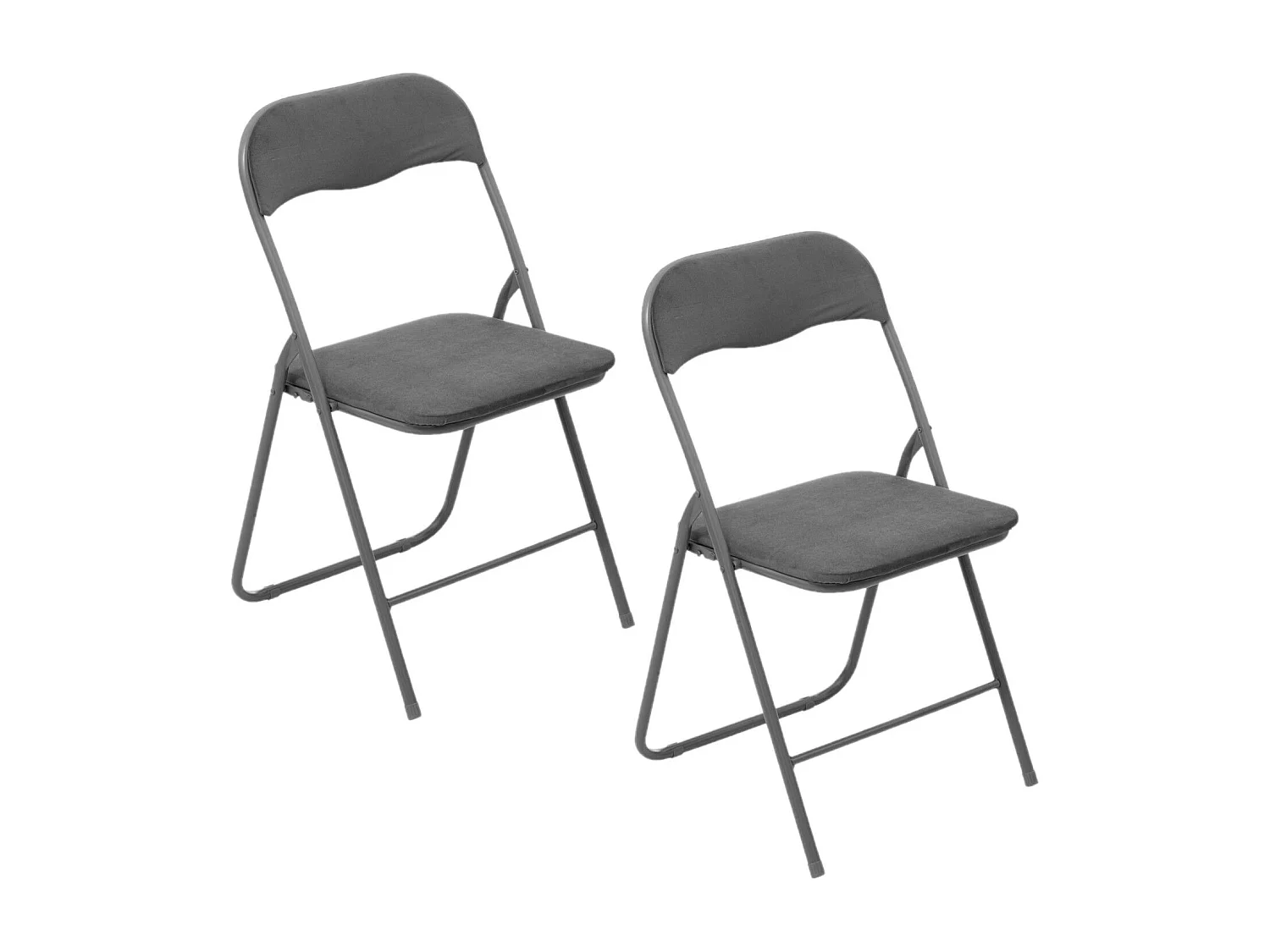 Lot de 2 chaises pliantes effet velours