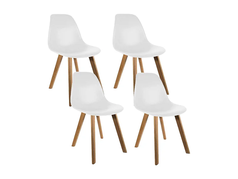 4 Chaises design scandinave à coque Holga