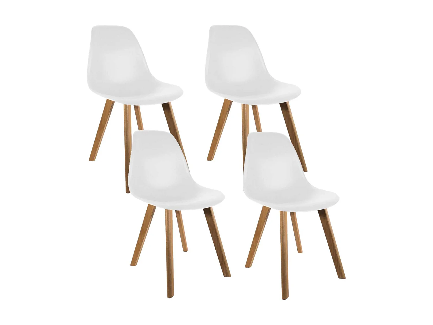 4 Chaises design scandinave à coque Holga