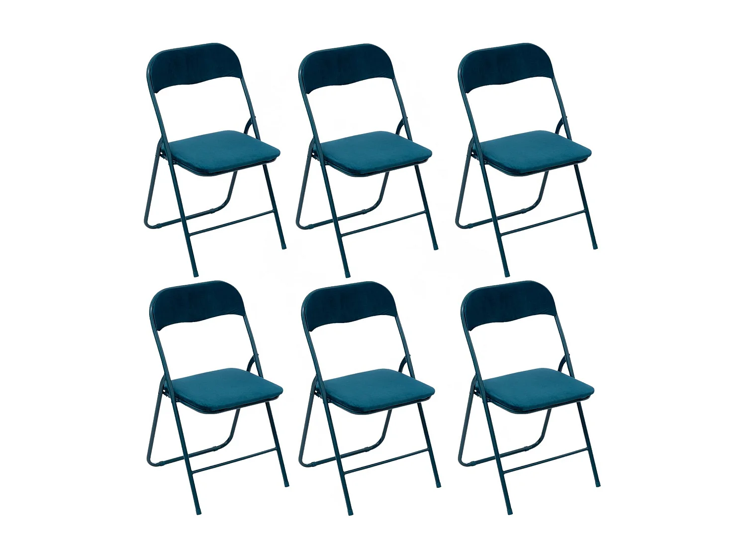 Lot de 6 chaises pliantes effet velours