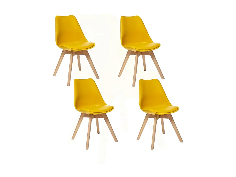 Lot de 4 Chaises design scandinave Baya