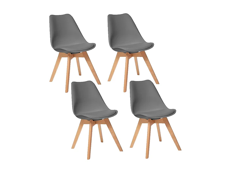 Lot de 4 Chaises design scandinave Baya