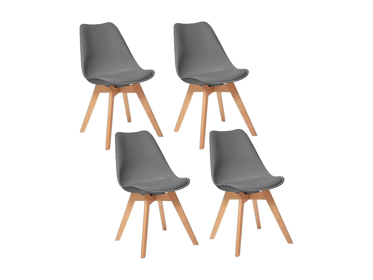 Lot de 4 Chaises design scandinave Baya