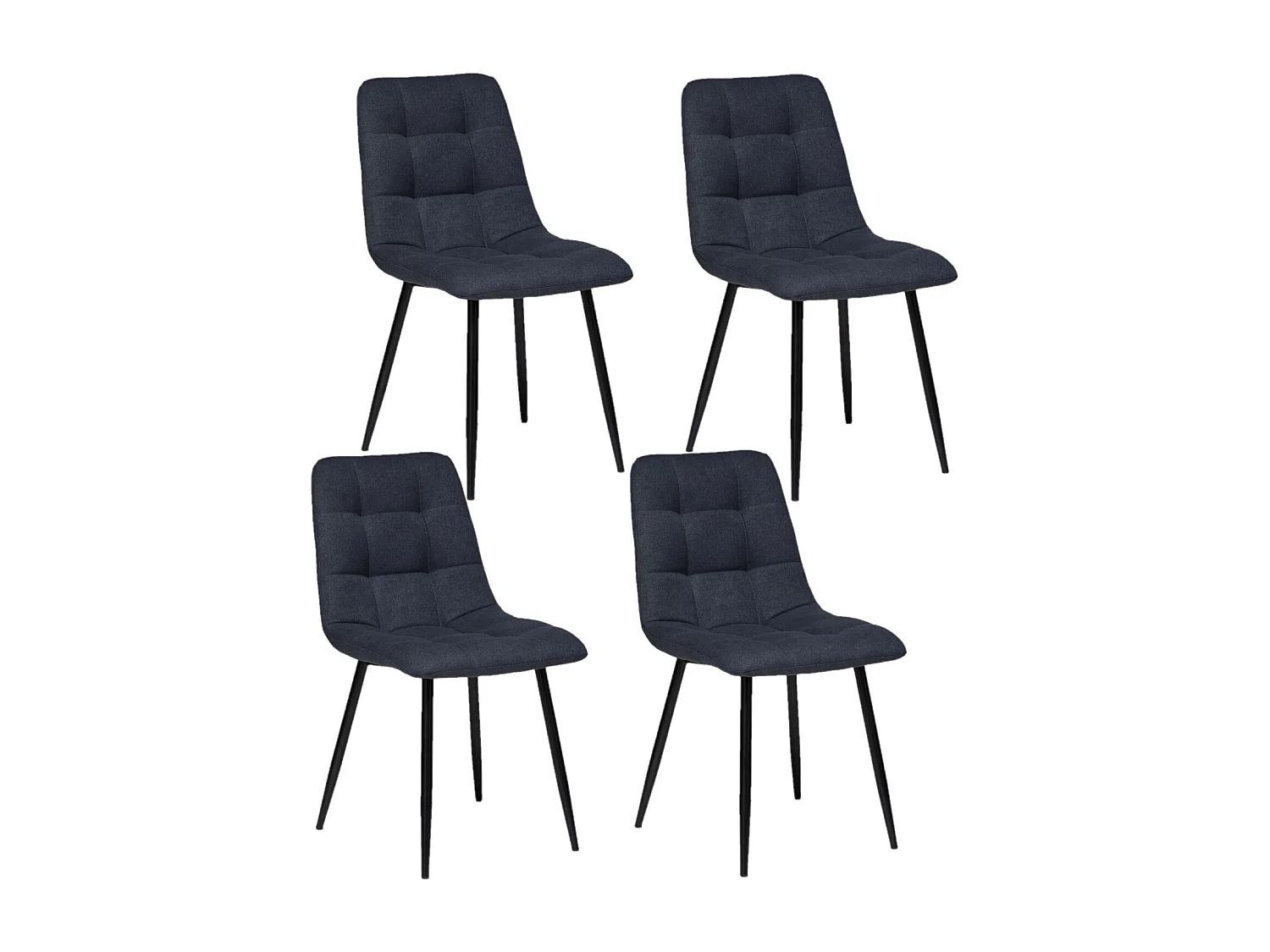 Lot de 4 chaises Sirac effet velours - Gris foncé