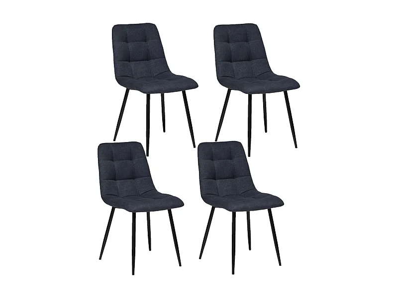 Lot de 4 chaises Sirac effet velours - Gris foncé