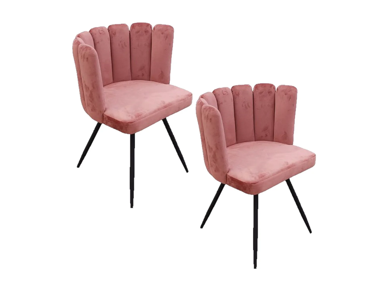 Lot de 2 Chaises design effet velours Ariel