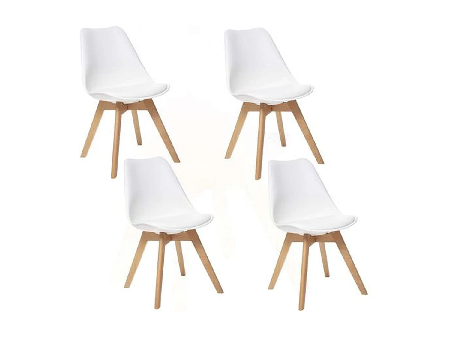 Lot de 4 Chaises design scandinave Baya