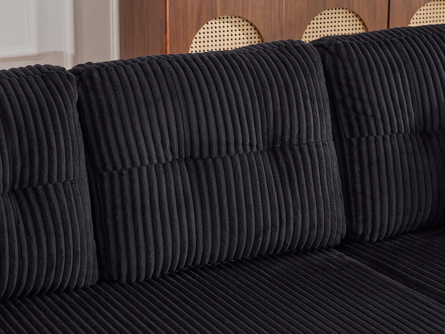 Allurex 2.0 - Canapé 3 Places Convertible - Canapé d’angle Modulable - Pouf Amovible et Rangements - USB et Type-C - Avec LED - Parfait Studio et Appartement