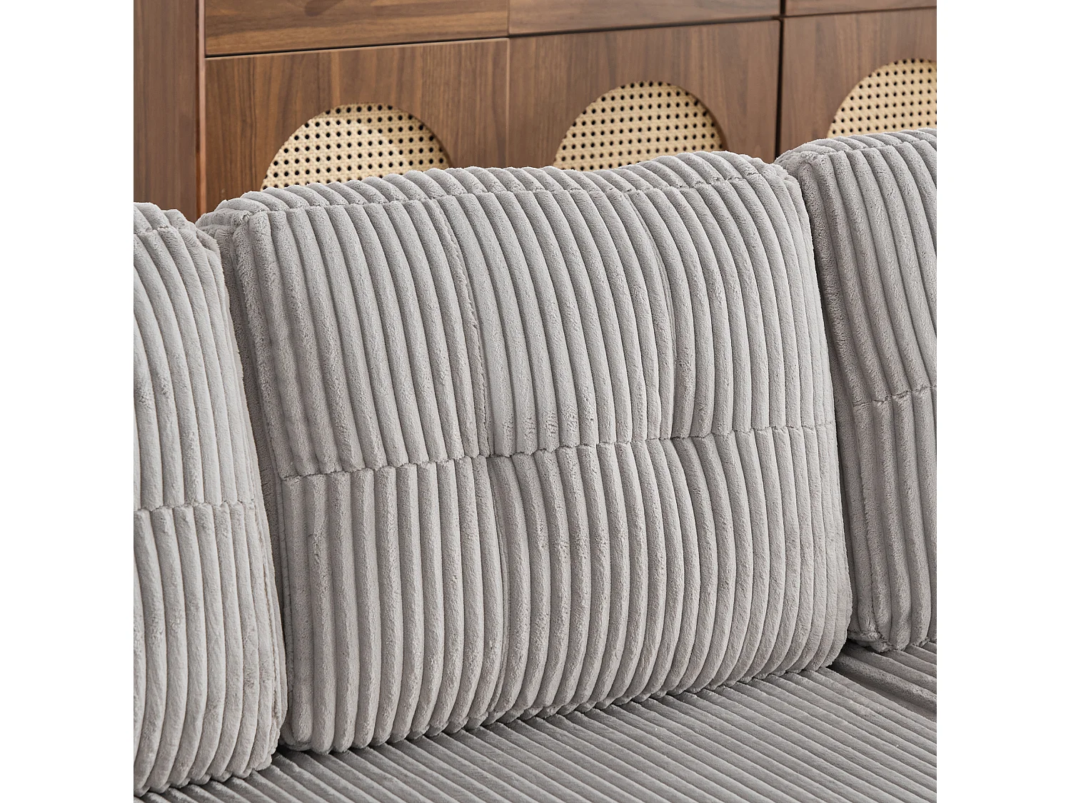 Allurex 2.0 - Canapé 3 Places Convertible - Canapé d’angle Modulable - Pouf Amovible et Rangements - USB et Type-C - Avec LED - Parfait Studio et Appartement